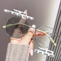 Gọng kính nam nữ đổi màu dáng vuông kim loại cao cấp phù hợp mọi dáng mặt M35 1