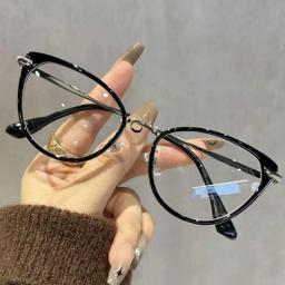 Gọng kính nữ mắt mèo thời trang cao cấp Hàn Quốc chất liệu nhựa kết hợp kim loại M39 1