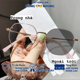 Kính Đổi Màu Gọng Kim Loại Cao Cấp Đa Giác Hợp Mặt Nhỏ & Vừa Mã M34 4
