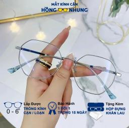 Gọng Kính Nữ Đa Giác Siêu Nhẹ Cho Mặt Nhỏ  Gọng Kim Loại Mảnh Mã M26 1