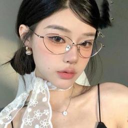 Gọng kính mắt mèo thời trang, gọng kim loại cá tính mã M61 phù hợp mọi khuôn mặt 3