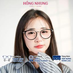 Gọng kính nữ mắt mèo thời trang cao cấp Hàn Quốc chất liệu nhựa kết hợp kim loại M39 5