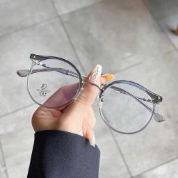 Gọng Kính Nam nữ Mắt Bo Tròn Chất Liệu Nhựa TR90 Phối Kim Loại, Thời Trang M67 6