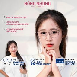Gọng kính mắt mèo Kính cận cho người mặt vừa và nhỏ chất liệu kim loại cao cấp mã M40 4