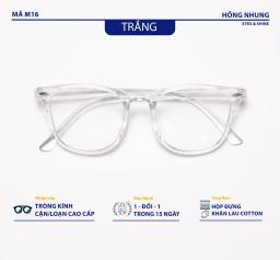 Gọng kính nam nữ dáng vuông nhỏ chất nhựa dẻo phụ kiện thời trang M16 1
