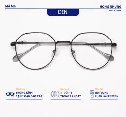 Gọng kính nữ thời trang tròn góc cạnh dành cho mặt vừa và to chất liệu kim loại M6 2