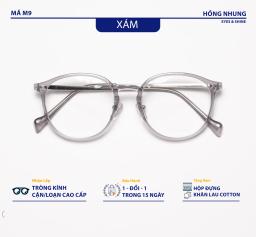 Gọng kính tròn to kim loại phối nhựa cá tính hợp mặt vừa & to mã M9 3
