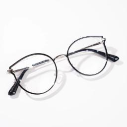 Gọng kính cận nữ 23001 mắt mèo bán viền – Gọng kính kim loại thời trang Hàn Quốc 1