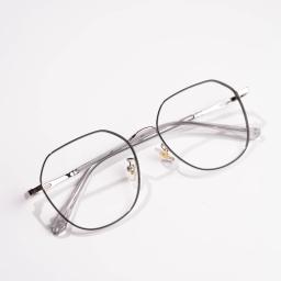 Gọng kính 69096 dáng đa giác bo mềm kim loại siêu nhẹ | Kính Mắt MITOO 1