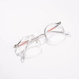 Gọng Kính Nam nữ Mắt Bo Tròn Chất Liệu Nhựa TR90 Phối Kim Loại, Thời Trang M67 – ảnh 4