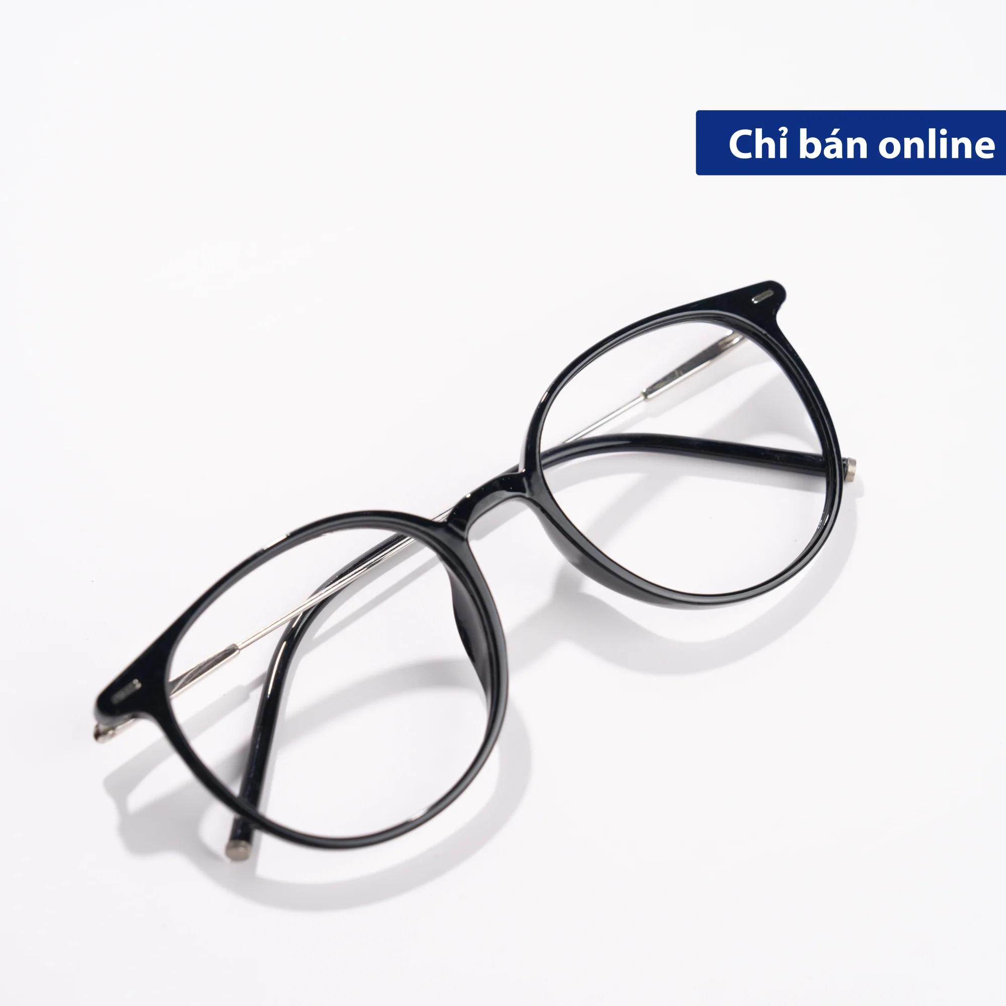 Gọng Kính MS0037 Dáng Bầu Tròn Viền Nhựa Phối Càng Kim Loại | Kính Mắt MITOO