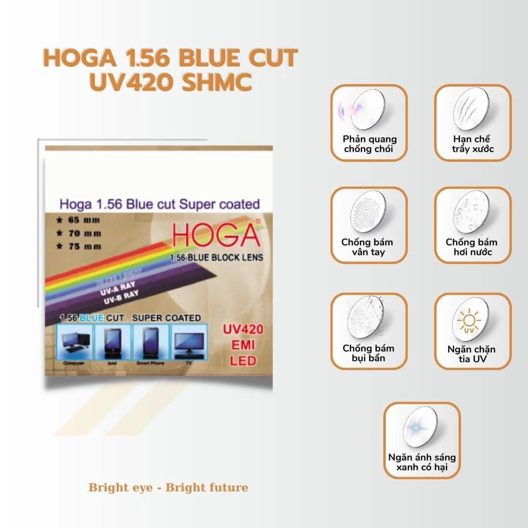 Tròng Kính HOGA 1.56 Blue Cut UV420 SHMC Chống Ánh Sáng Xanh | Kính Mắt MITOO
