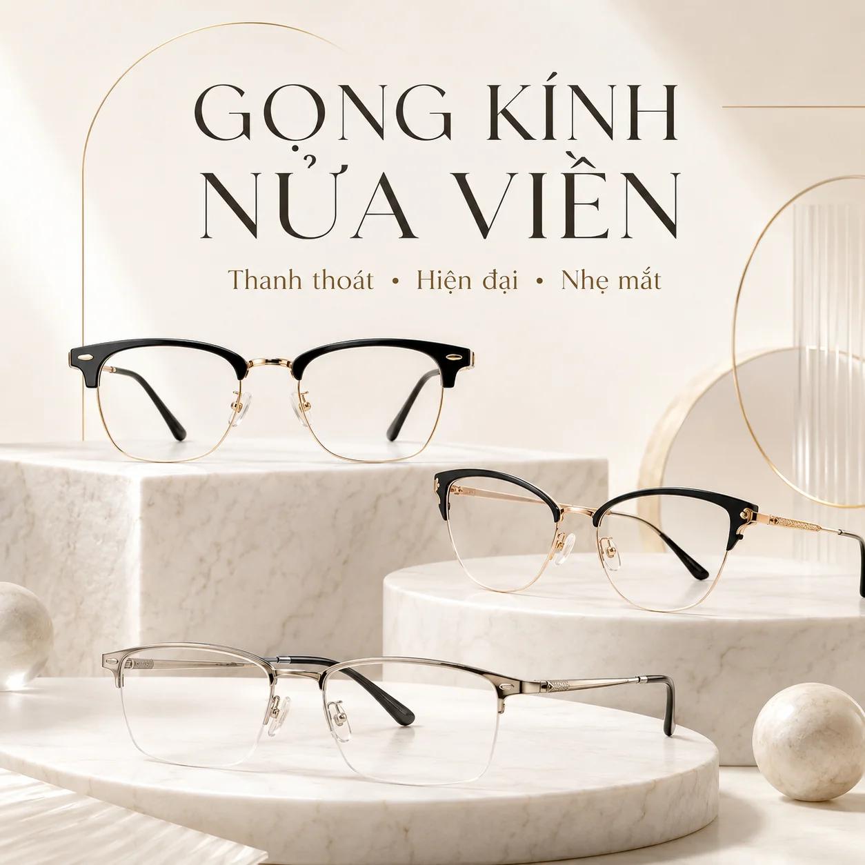 Gọng Kính Nửa Viền