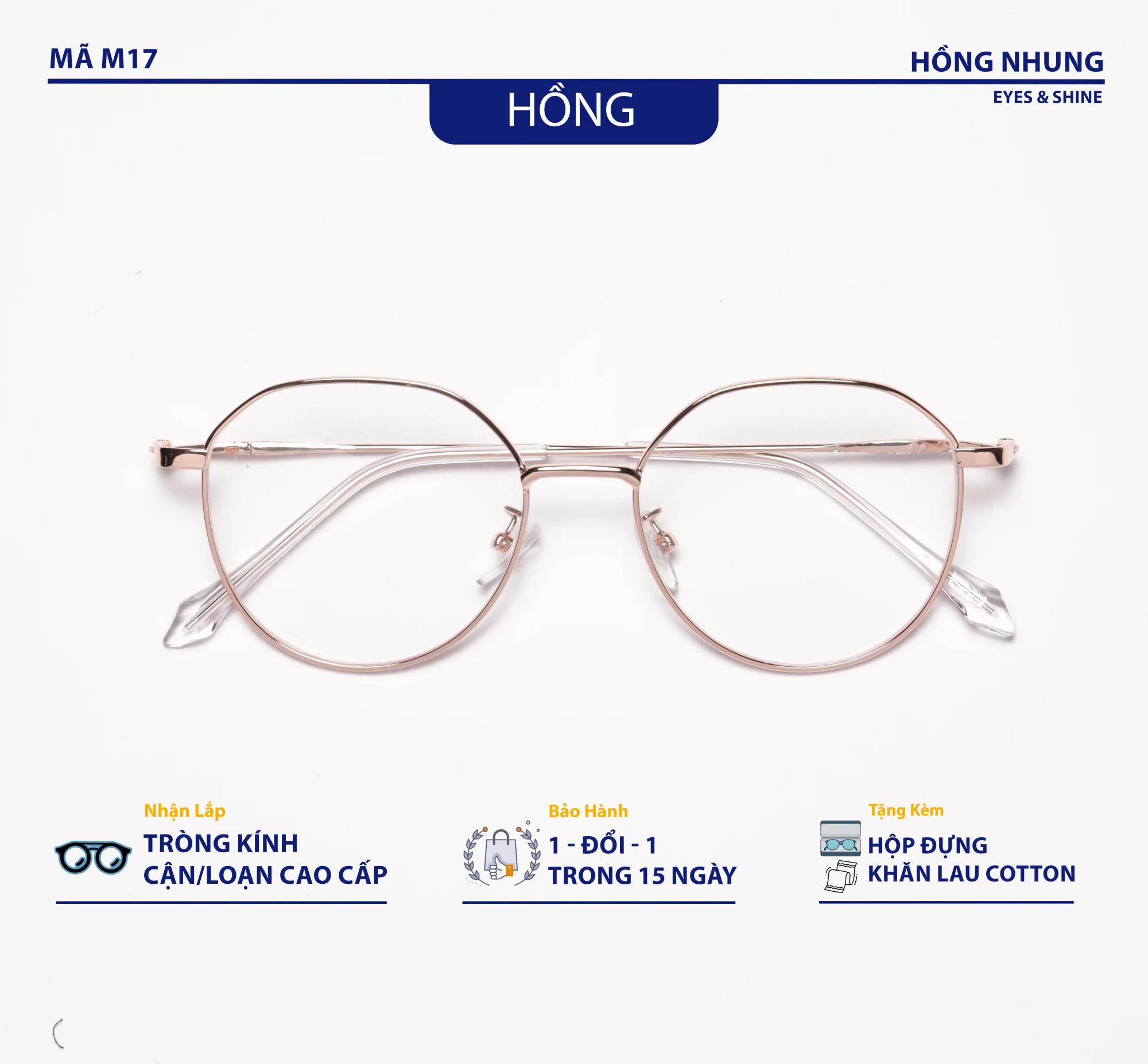 Gọng kính nam nữ dáng vuông nhỏ chất nhựa dẻo phụ kiện thời trang M17