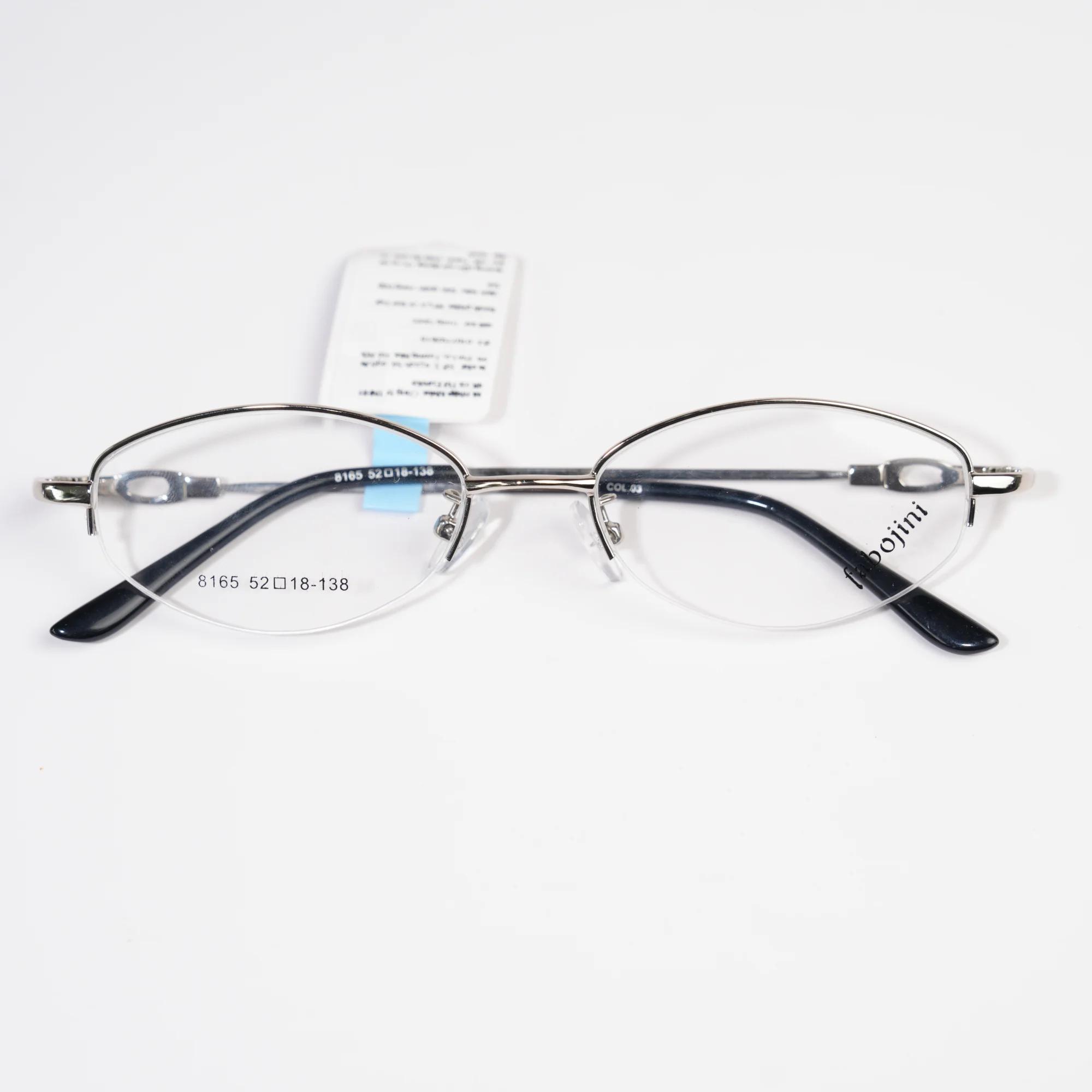 Gọng kính cận nữ nửa viền kim loại 8165 – Cắt kính theo yêu cầu