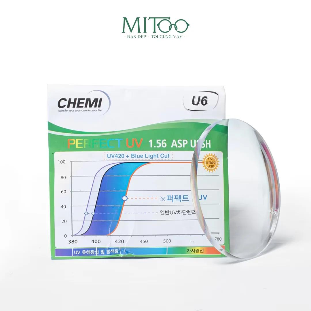 Tròng Kính Chemi U6 1.56 Perfect UV Chống Ánh Sáng Xanh | Kính Mắt MITOO