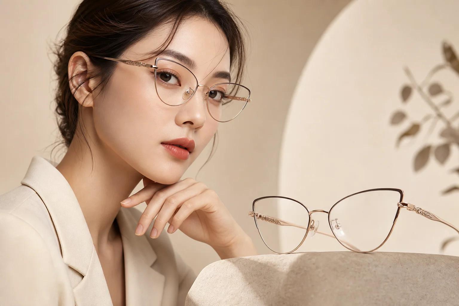 Gọng kính mắt mèo kim loại: biểu tượng thanh lịch hiện đại