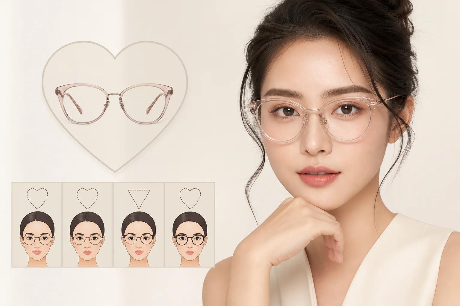 Mặt trái tim đeo kính gì và cách chọn gọng cân bằng tỷ lệ tại MITOO