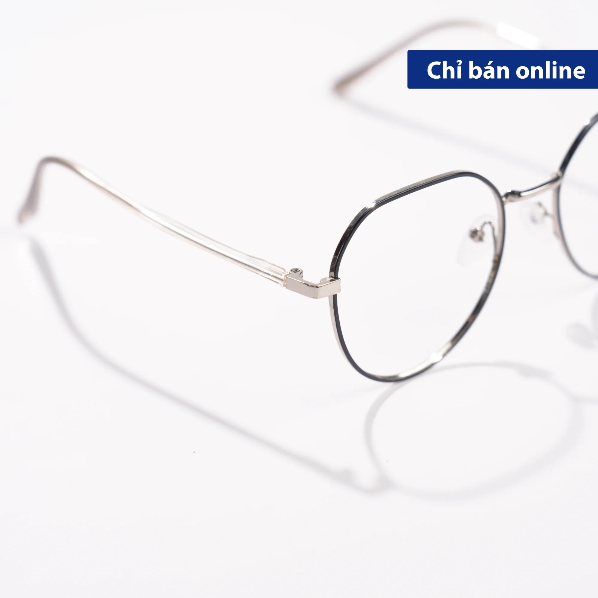 Gọng kim loại MS0002 dáng lục giác bo tròn, nhìn nghiêng