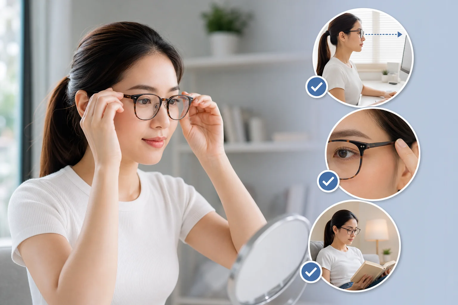 Cách đeo kính đúng để hạn chế tăng độ