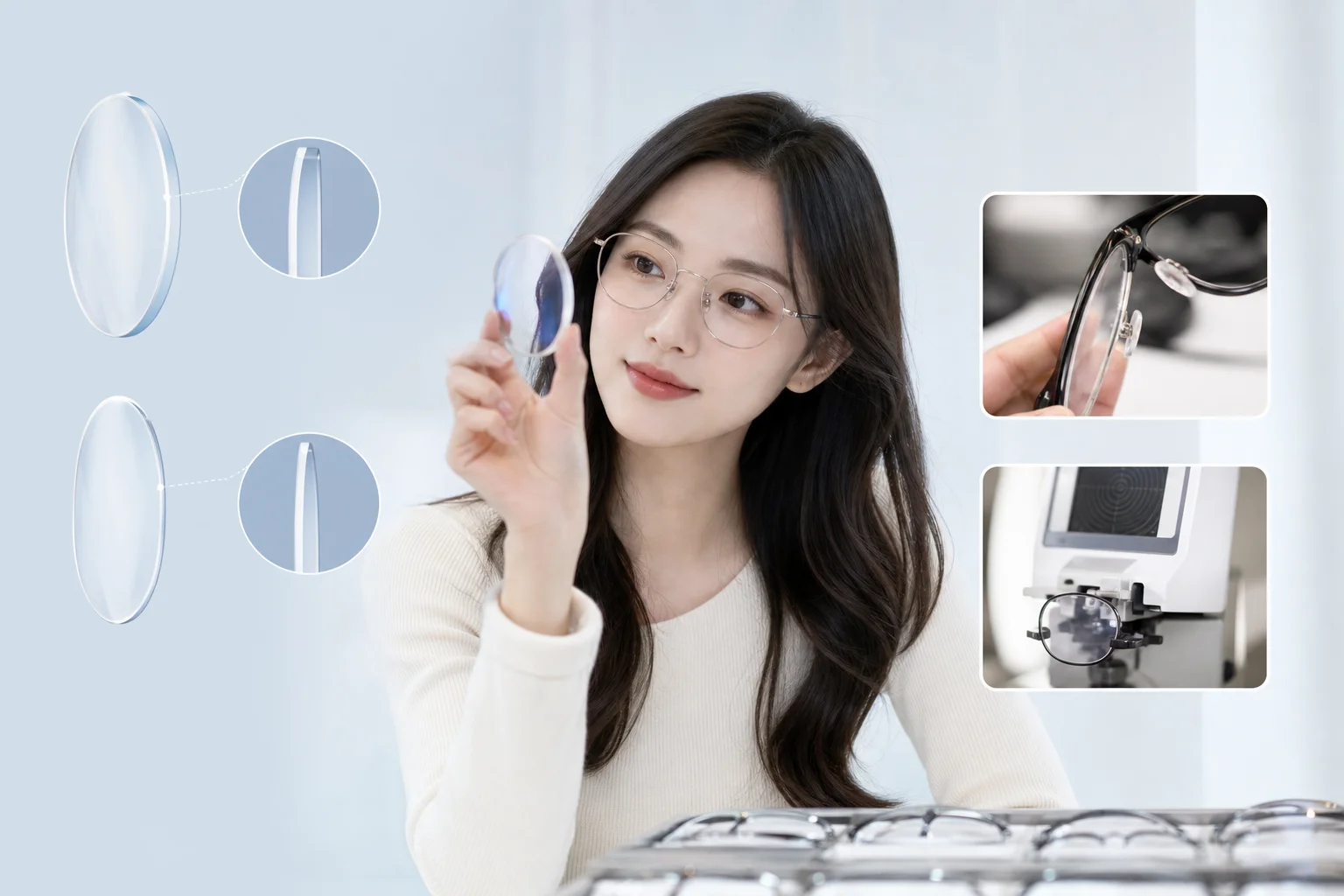 Ưu tiên tròng kính mỏng, đúng thông số