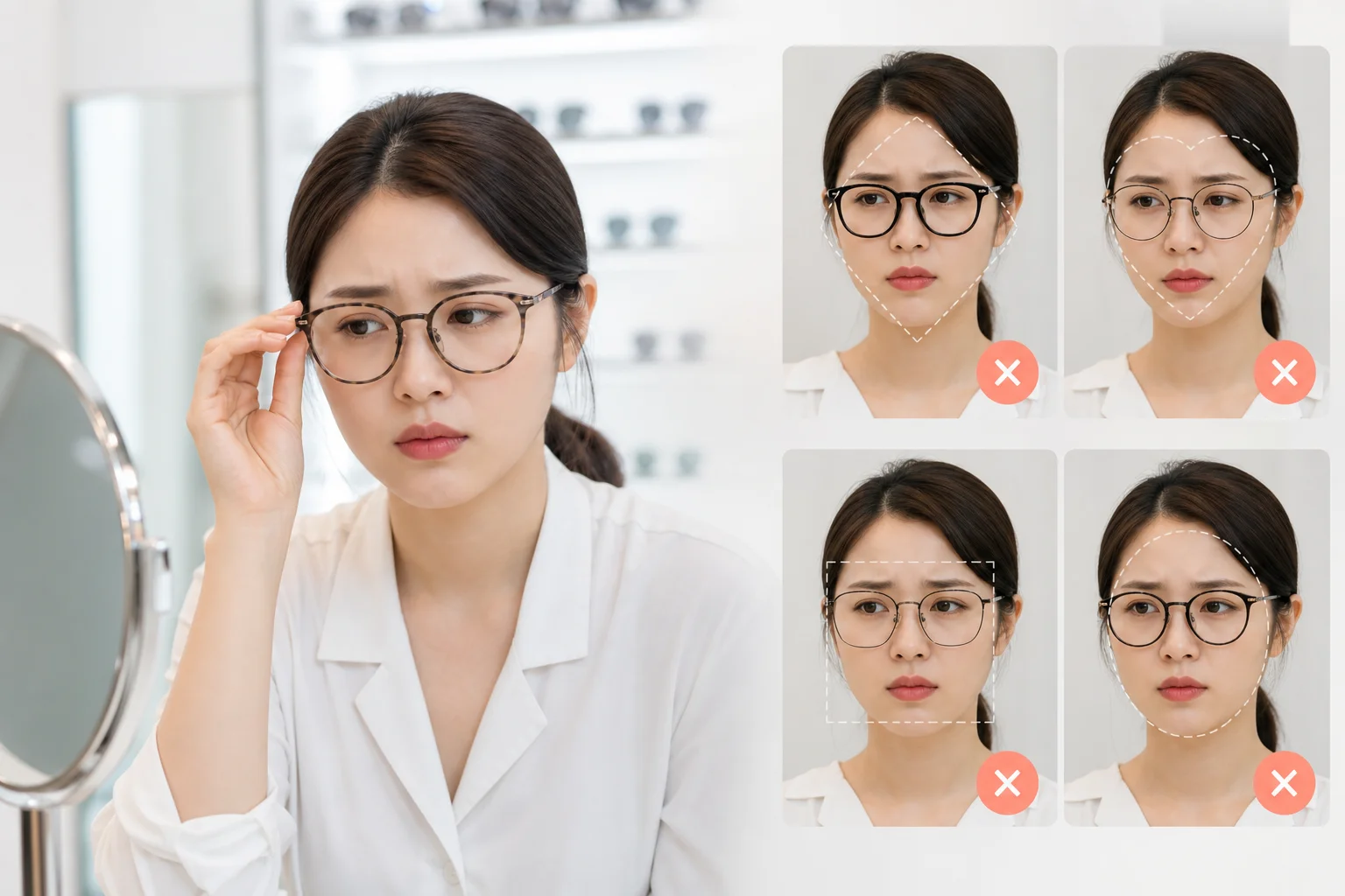 Chọn gọng kính không phù hợp với khuôn mặt