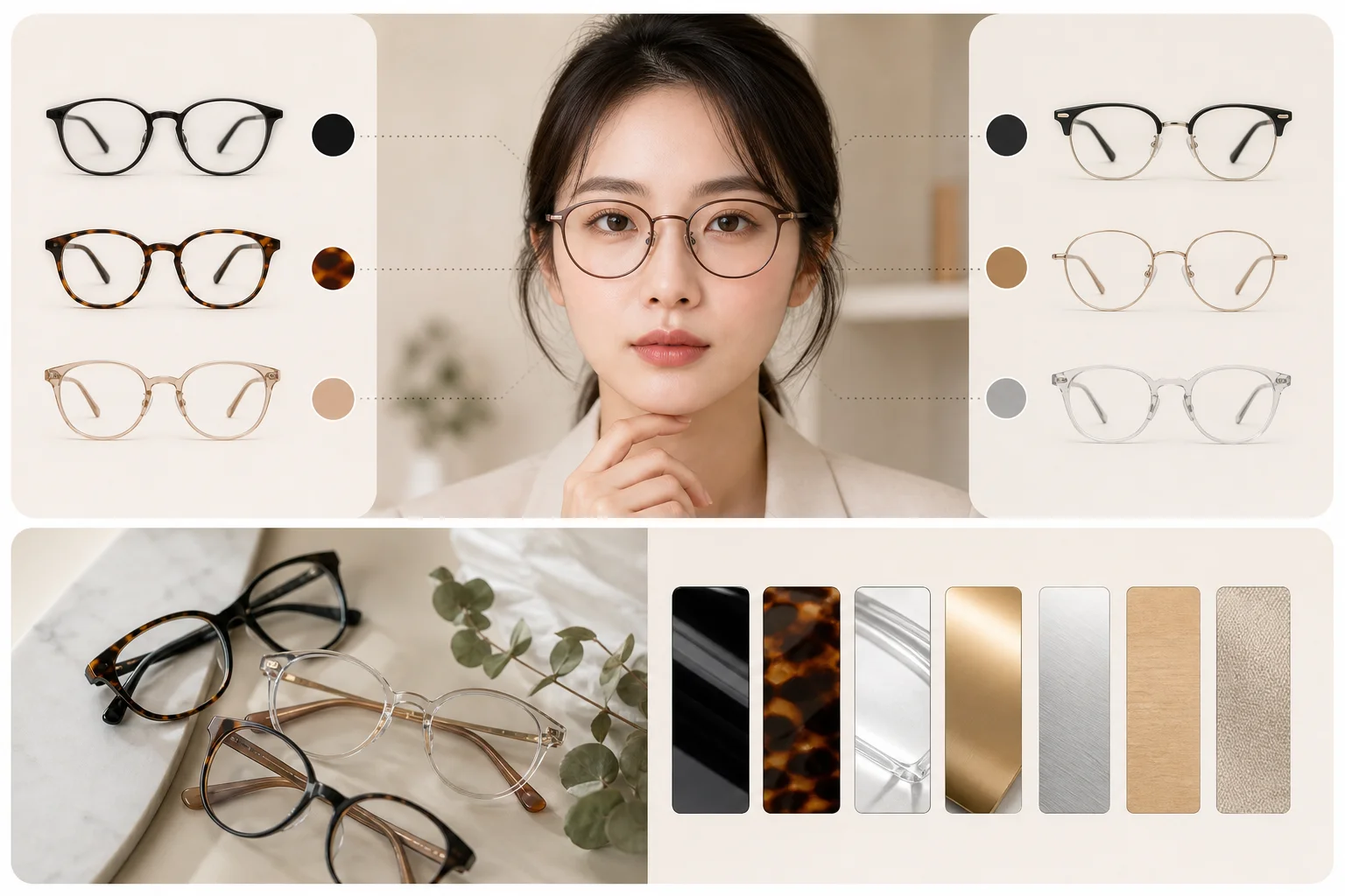 Hướng dẫn các thông số cần chú ý khi chọn kích thước gọng kính cho khuôn mặt tròn