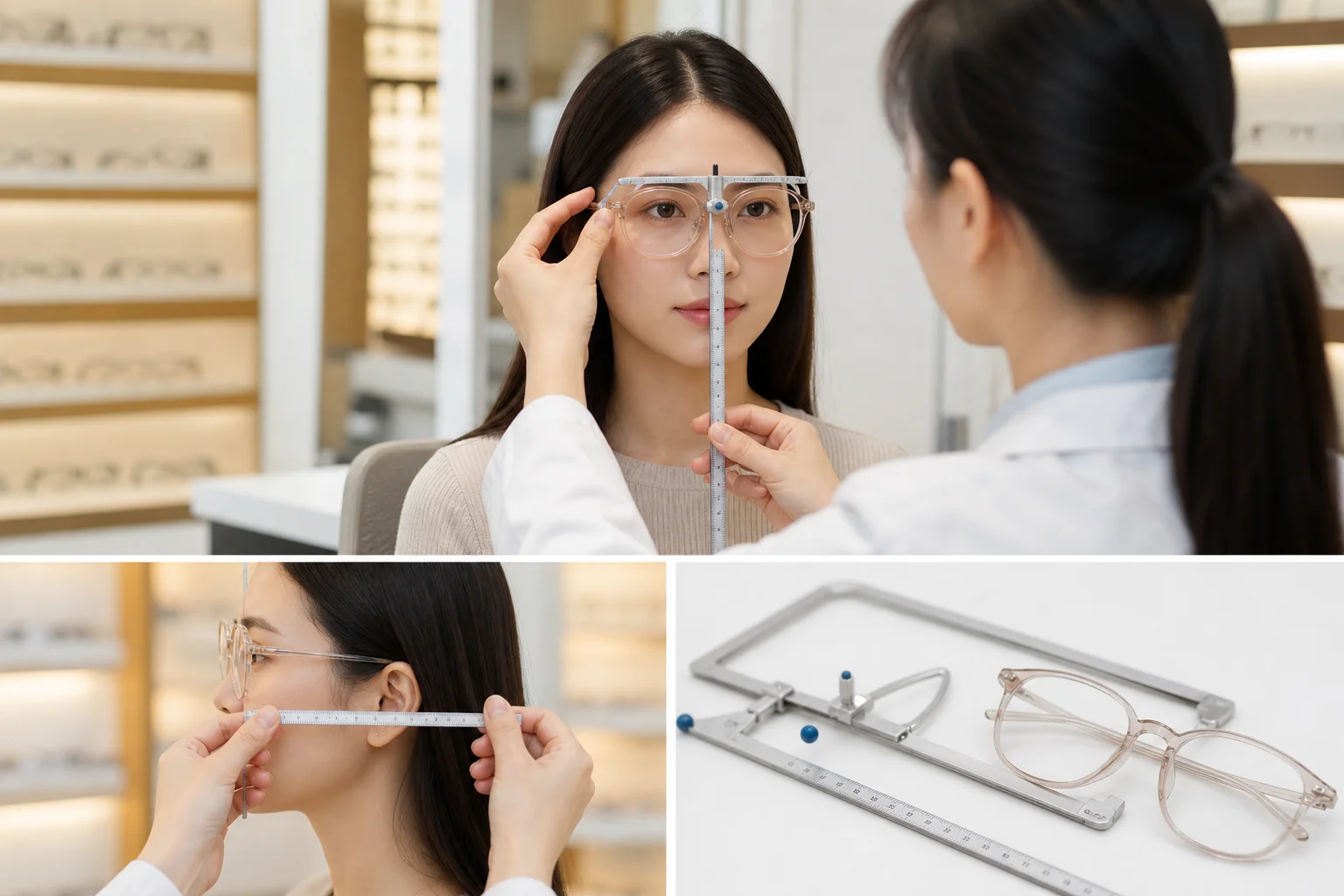 Đo tâm mắt và chiều cao lắp kính