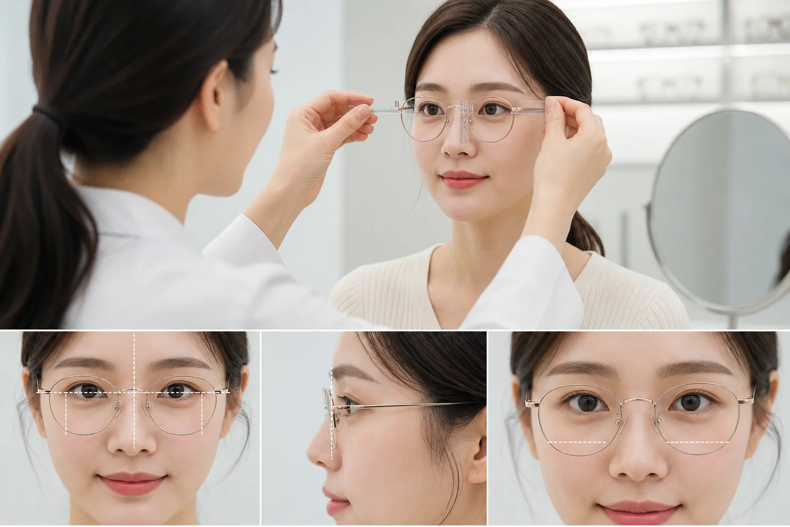 Kiểm tra cầu kính, vị trí mắt và độ cao tròng