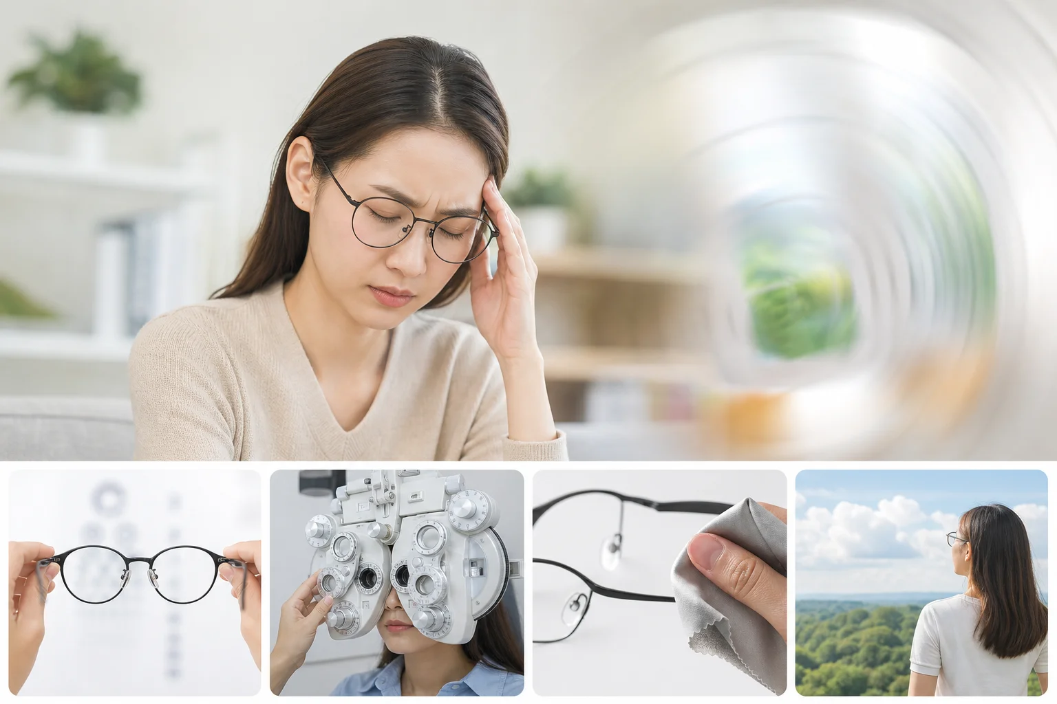 Người mới đeo kính thấy choáng, cùng các bước kiểm tra độ kính và gọng